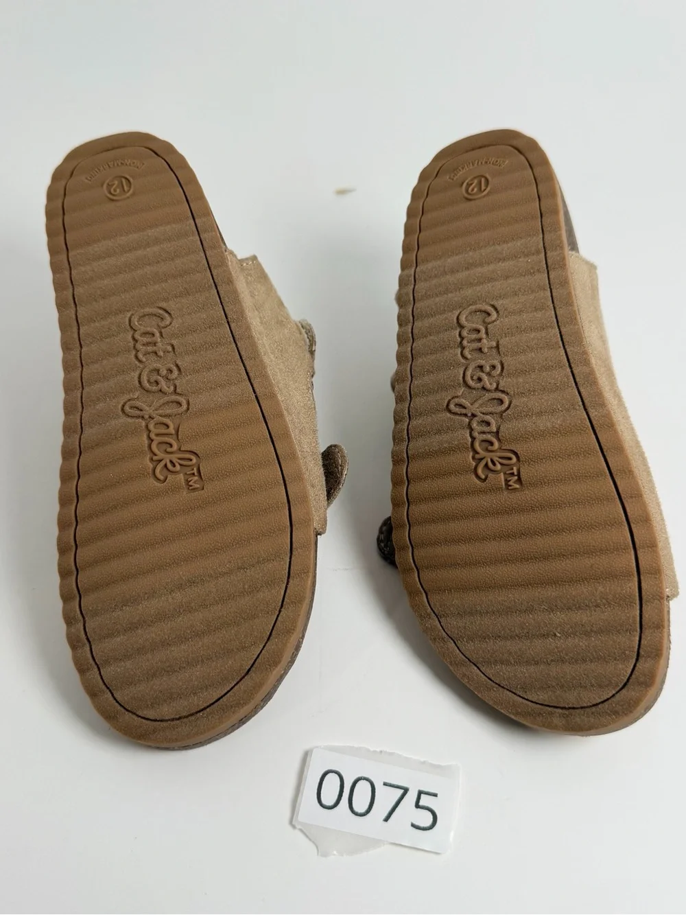 Cat & Jack Beige Suede Double-Buckle Kids Sandals 075
